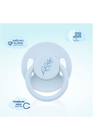 Wee Baby Pure Yuvarlak Uçlu Kauçuk Emzik No:1 Mavi 0-6 Ay