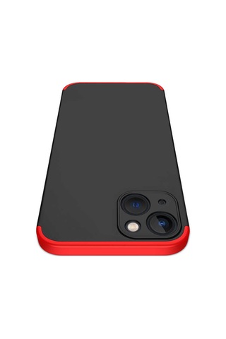 Apple Uyumlu iPhone 13 Mini Kılıf Zore Ays Kapak Siyah-Kırmızı