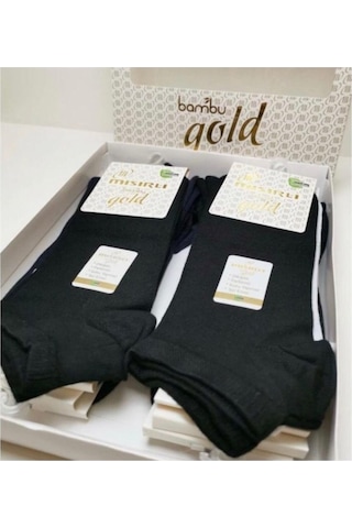 Mısırlı Gold Bambu Yarım Patik Erkek Çorap Dikişsiz 12'li