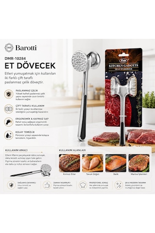 Barotti Dmr-10284 Et Dövecek Çift Başlı Komple Metal Paslanmaz Çelik Diğer