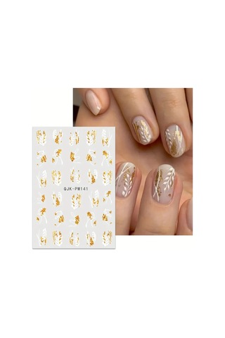 Nailist Floral Çiçekli Seri - Altın Yaldızlı Yapışkan Tırnak Sticker Nail Art Tırnak Dövmesi 84338609