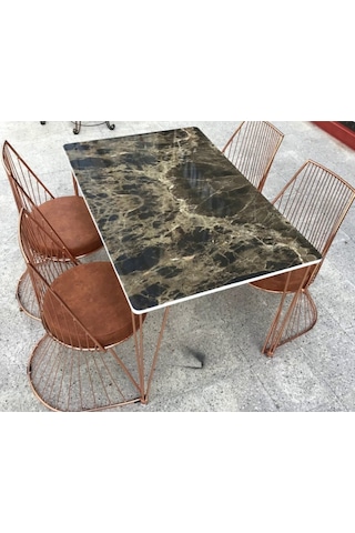 Bengimobilya Masa Tel Sandalye Model Takımı Metal Transmisyon Çelik Nikelaj Ay (526419950)