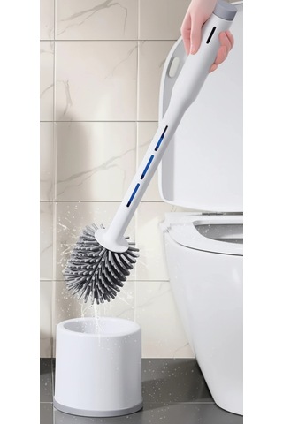 Silikon Deterjan Hazneli Esnek Tuvalet Fırçası - Banyo Temizliği İçin Çok Renkli