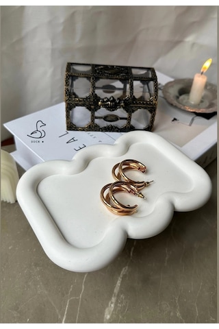 Dalgalı Bubble Taş Tozu Dekoratif Takı Tabak 2 Li