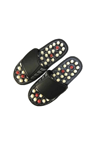 Sağlık Akupunktur Refleksoloji Shiatsu Bahar Döner 3d Ayak Masaj Terlik Omurga Sandal Vücut Detoks Ayak Masaj Ayakkabı Ayak Bakım Aracı Lk22ar Siyah