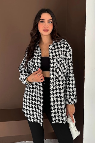 Kazayağı Gömlek Siyah Siyah