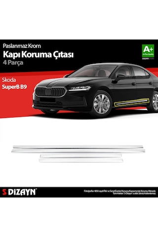 S-dizayn Skoda Superb B9 Krom Kapı Koruma Çıtası 2024 Üzeri A+ Ka