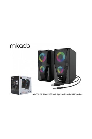 Mikado Md 336 2 0 6 Watt Rgb Ledli Siyah Multimedia Usb Speaker