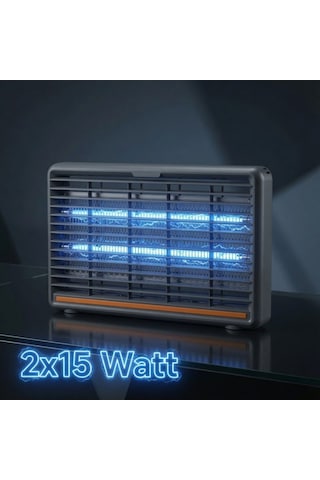 2x15 Watt Elektrikli Sinek Sivrisinek Öldürücü 12 Metre Çekim Gücü - Kimyasalsız Profesyonel Böcek Kovucu