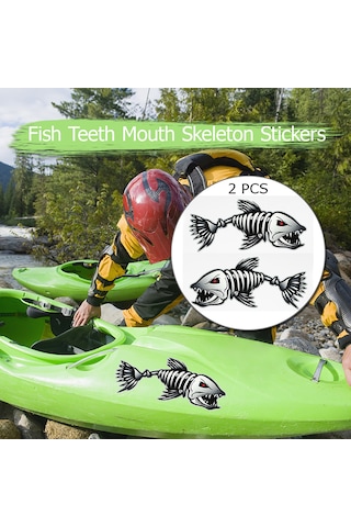 Geeroyoo Kolay Uygulama İçin Transfer Bantlı Vinil Balık Kılçığı Sticker Çifti, 20x9cm, Renk Seçenekli