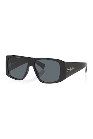 Sl832 001 57 Unisex Geometrik Siyah Kemik Güneş Gözlüğü Siyah