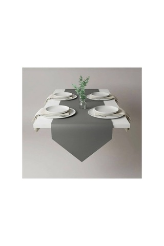 Kk Swords 4+1 Adet Deri Amerikan Servis+runner Set 4 Amerikan Servis -1 Runner Supla Decor Masa Decoru Gri