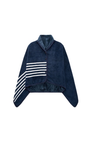 Ofis Öğle Yemeği Molası Yorgan Şal Battaniye 100 140-mavi Beyaz Ş