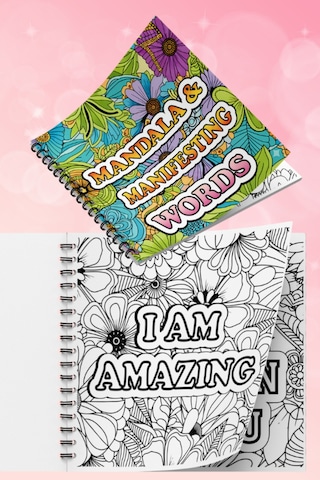 Mandala Manifest Words Bold And Easy 20x20 Cm Büyük Boyama Kitabı, Çocuklar Ve Yetişkinler İçin