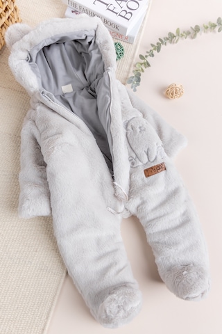 Premium Kalite Peluş Pamuk Penye Astarlı Ayıcık Fiğürlü Kışlık Kız-erkek Bebek Tulum Bej