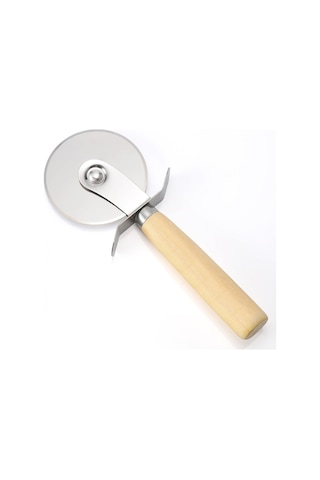 Cbtx Paslanmaz Çelik Pizza Ocağı Pizza Tekerleği Bıçağı Ve Kek Bıçağı Ahşap