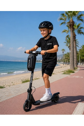 Onvo Kx-01 Siyah 150 W Çocuk Elektrikli Scooter Kasklı