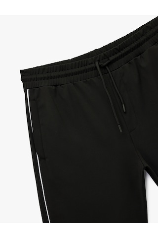 Koton Cep Detaylı Biyeli Beli Bağcıklı Spor Şort Siyah 6wam40039nk Siyah