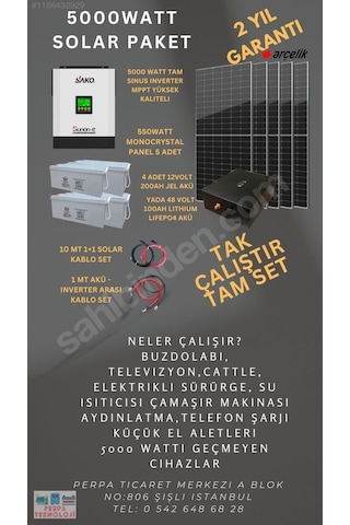 Spower 48 Volt 5000 Watt Set Tam Sinüs Smart Inverter Mppt-323