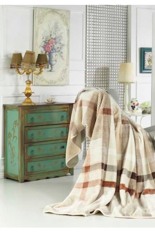 Mink Lacasa Lüks Vizon Battal Boy 1084 Kahve Battaniye 200X240 Vizon