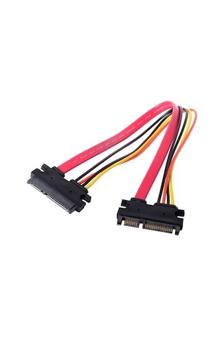 50cm SATA 22 Pin (7+15) Erkek - Dişi Veri ve Güç Uzatma Kablosu