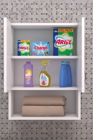 Esila Makina Üstü Dolap, Banyo Dolabı, Çamaşır Dolabı, Havlu Dolabı, Kapaklı Dolap - Beyaz Diğer