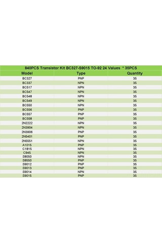 Ebitda 840 Adet Npn/pnp Güç Transistörü Seti - Siyah Plastik Ve Metal Kasa, 260g Ağırlık, Tam Koleksiyon