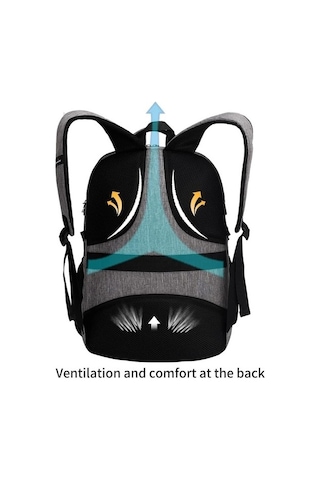 Yucama Hırsızlığa Karşı Dizüstü Sırt Çantası Seyahat Sırt Çantaları, Usb Şarj Portlu Kadın Erkek Uyar 15.6 Inç Dizüstü Bilgisayar - Black Kırmızı - Gri