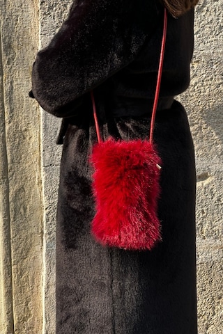 Mollycrush Kadın Askılı Peluş Bordo Çanta Kürk Postacı Model Bordo