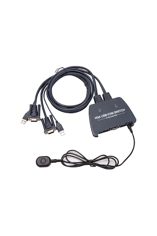 Vcom Dd211 2K 2 Port Vga 1080P@60Hz Plastik Kasa Kvm Switch