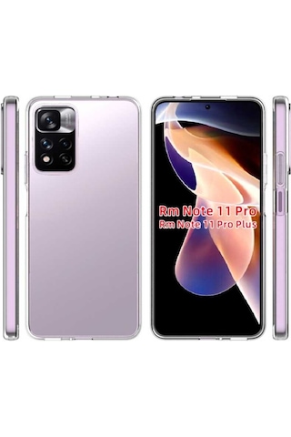 Xiaomi Redmi Note 11 Pro Plus 5G Kılıf Şeffaf Silikon Hibrit Case Renksiz