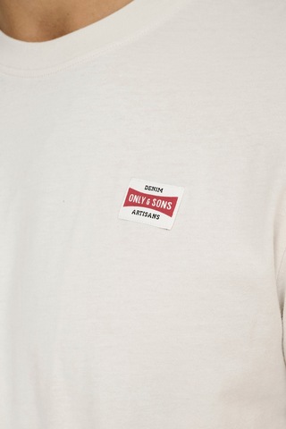 Only & Sons Erkek Onsdawson Regular Fit Kısa Kollu %100 Pamuk T-shirt 22033190 Ekru Ekru