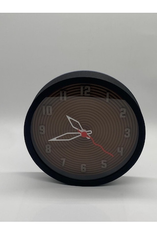 Kahverengi Spiral, Siyah Kasa, Modern Duvar Saati Siyah