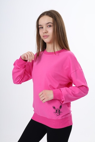 Toontoy Kids Toontoy Kız Çocuk Baskılı Sweatshirt Fuşya