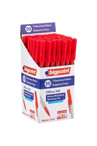 Bigpoint Tükenmez Kalem Office 1.0mm Kırmızı X 50 Adet Diğer