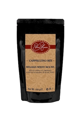 Vero Amore Cappuccino Mix Belgian White Mocha Beyaz Çikolata Aromalı Kahveli Kakaolu İçecek Tozu 250 G