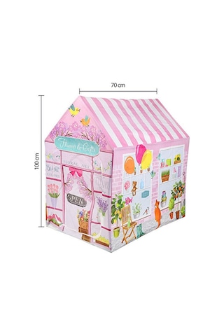 100x70 Cm Pembe Çiçekçi Dükkanı Temalı Kolay Kurulumlu Eğlenceli Çocuk Oyun Evi Çadırı Çok Renkli