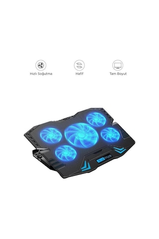 Cf-05 Ayarlanabilir Dizüstü Bilgisayar Rgb Soğutma Fanı Siyah