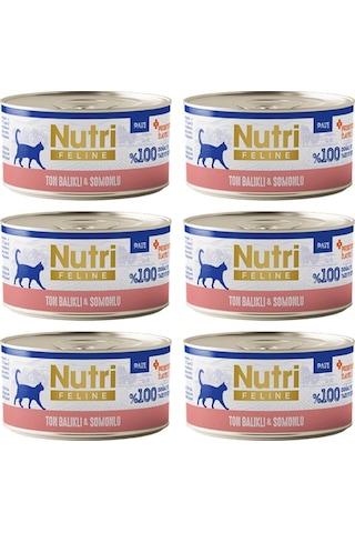 Nutri Feline Adult Pate 70gr Ton Balıklı & Somonlu 6 Adet Yaş Yetişkin Kedi Maması