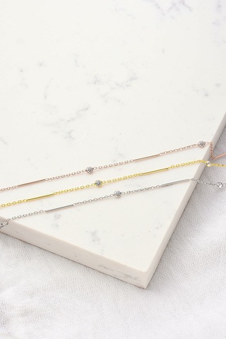 Queen Silver Jewelry 925 Ayar Gümüş, Zirkon Taş Ve Gümüş Çubuklu Bel Zinciri Altın