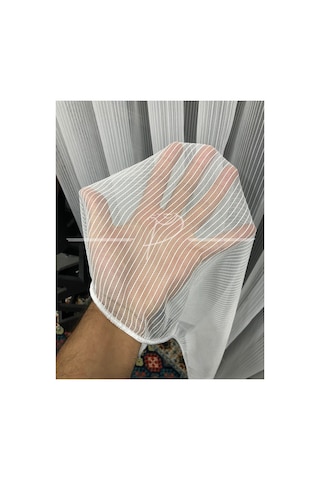 Lüks Üst Kalite Nesli Tül, Bambu Tül, Düz Tül, Çizgili Tül,salon Tülü, Sık Pile Kırık Beyaz