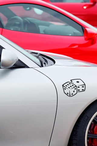 İkili Zar Araç Sticker 21x29 Cm, Oto Sticker, Araba Sticker