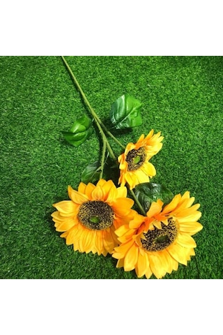 Yapay Çiçek Ayçiçeği Sarı Sunflower Dekoratif Çiçek 90Cm Dev Ay Ç