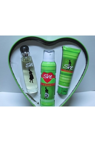 She Is Sweet Kadın Parfüm EDT 50 ML + Sprey Deodorant 150 ML + Vücut Kremi