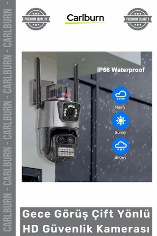 Kamera 3 Lens Wi Fi Gelişmiş Ip66 Dış Ortam Gece Görüş Çift Yönlü İletişim Hd Güvenlik Kamerası