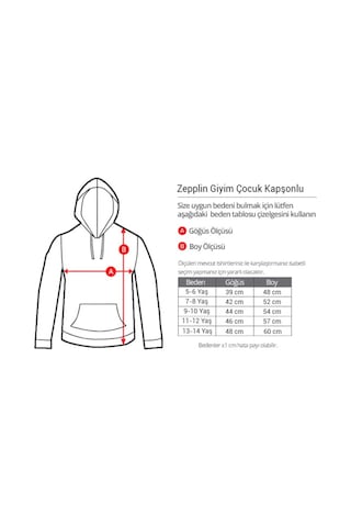 Zepplin Giyim Doğa Sever Siyah Çocuk Kapşonlu Sweatshirt
