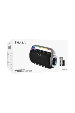 Shaza SS4504/BK 250W Ses Çıkışı Mikrofonlu Taşınabilir Bluetooth Hoparlör