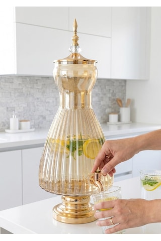 Cam Sebil - Yağlık, Şerbetlik, Sürahi - 6 Litre, 50 Cm-5
