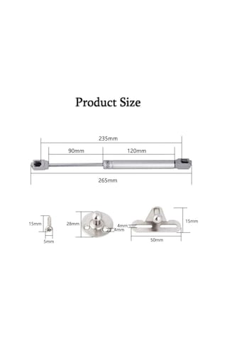 Kalite Dolap Gazlı Kapak Makas Piston 4 Lü Set Frenli 100n Gri