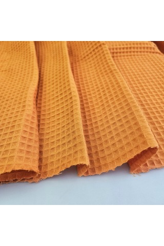 Waffle Pike Bornozluk Kumaş 100% Pamuk W-46 Turuncu